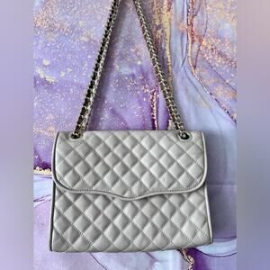 Rebecca Minkoff Quilted Shoulder Bag Purse Cream